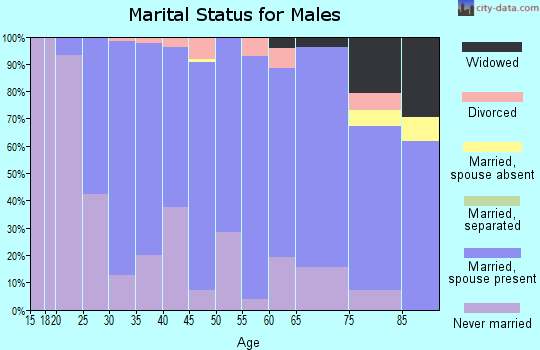 Zip code 58249 marital status for males