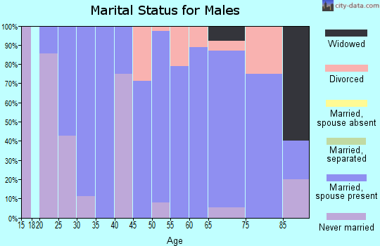 Zip code 58265 marital status for males