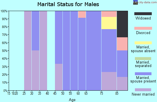 Zip code 58269 marital status for males
