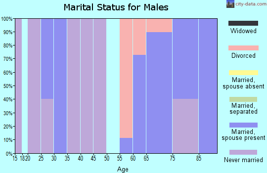 Zip code 58273 marital status for males