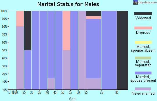Zip code 58317 marital status for males