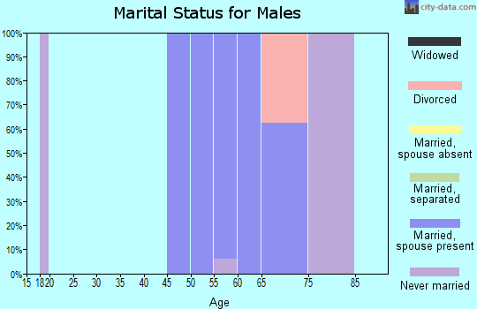 Zip code 58331 marital status for males
