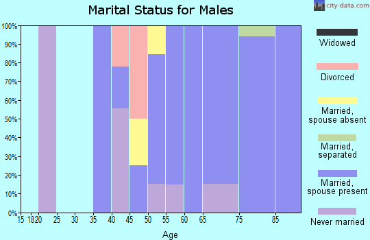 Zip code 58332 marital status for males