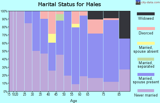 Zip code 58356 marital status for males