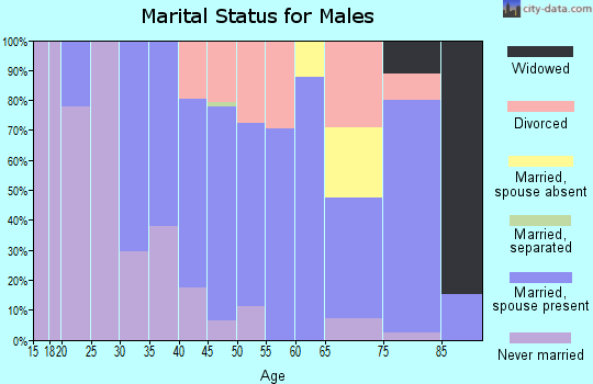 Zip code 58366 marital status for males