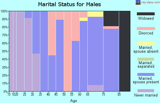 Zip code 58416 marital status for males