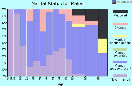 Zip code 58436 marital status for males