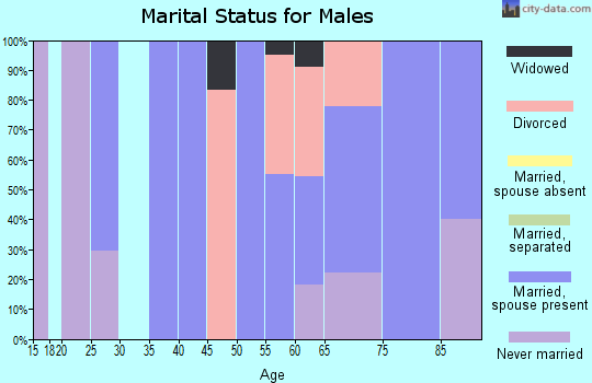 Zip code 58441 marital status for males