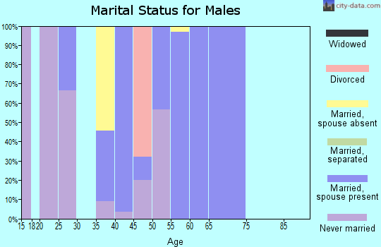 Zip code 58492 marital status for males