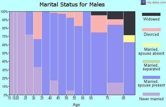 Zip code 58495 marital status for males