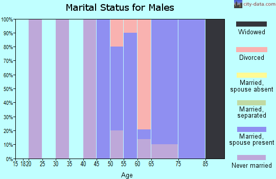 Zip code 58496 marital status for males