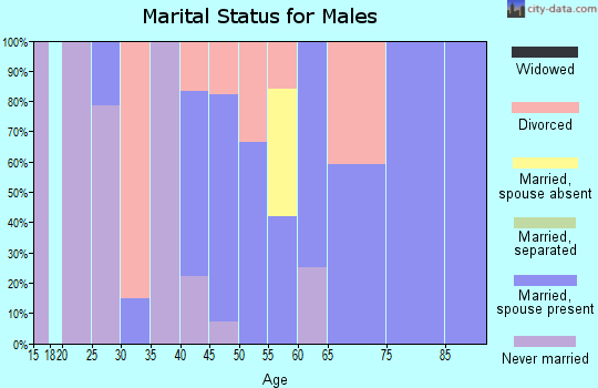 Zip code 58541 marital status for males