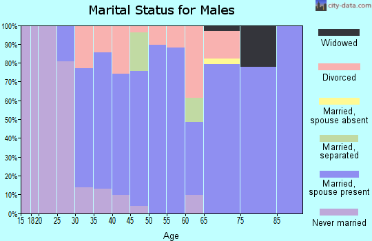 Zip code 58558 marital status for males