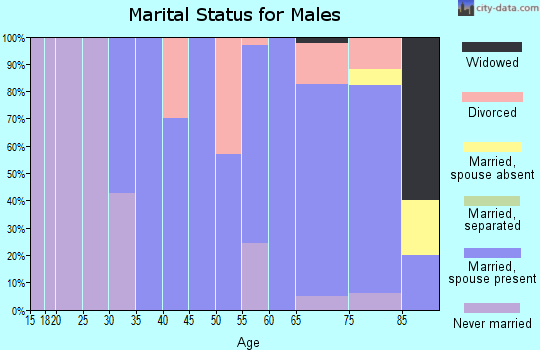 Zip code 58562 marital status for males