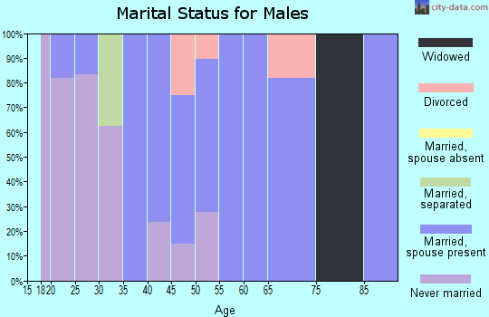 Zip code 58570 marital status for males