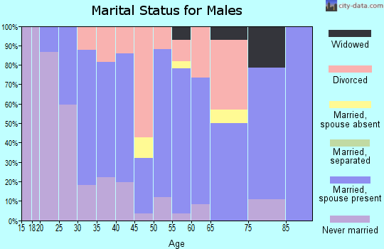 Zip code 58579 marital status for males
