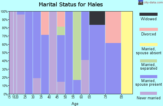 Zip code 58630 marital status for males