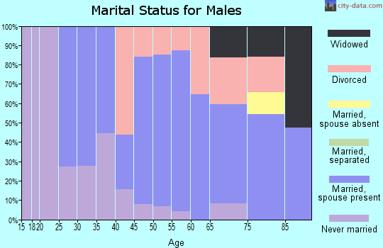 Zip code 58631 marital status for males
