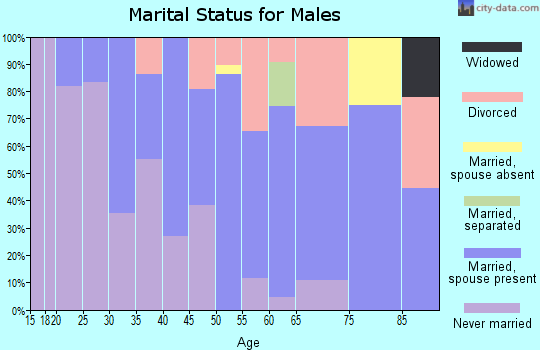 Zip code 58636 marital status for males