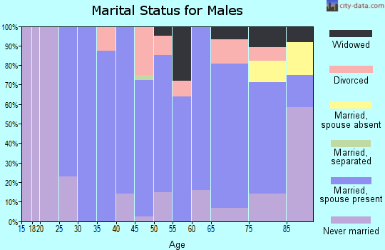 Zip code 58638 marital status for males