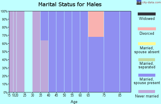 Zip code 58642 marital status for males