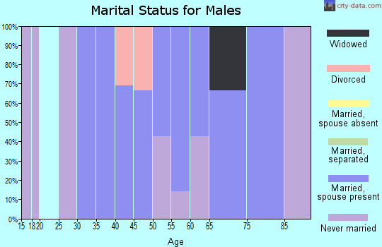 Zip code 58643 marital status for males