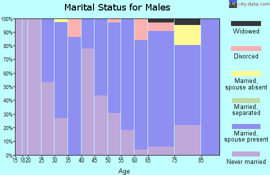 Zip code 58647 marital status for males