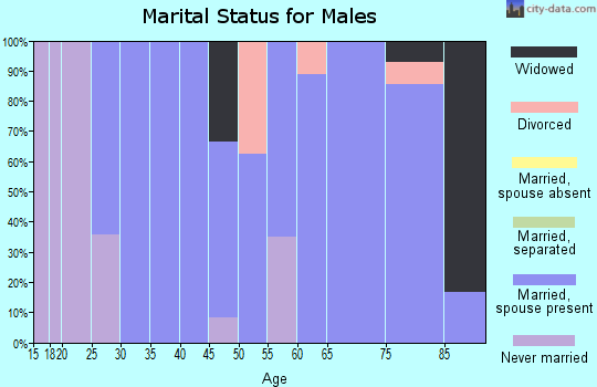 Zip code 58650 marital status for males