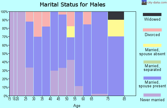 Zip code 58718 marital status for males