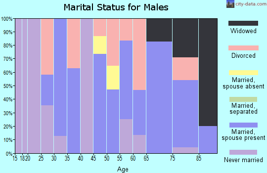 Zip code 58721 marital status for males