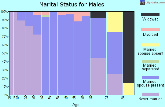 Zip code 58722 marital status for males