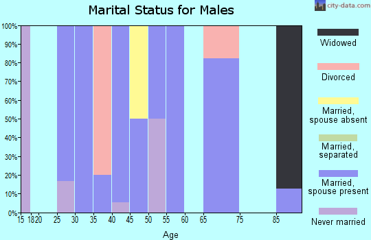 Zip code 58725 marital status for males