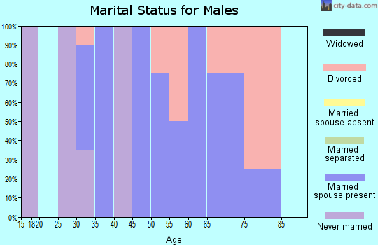 Zip code 58731 marital status for males