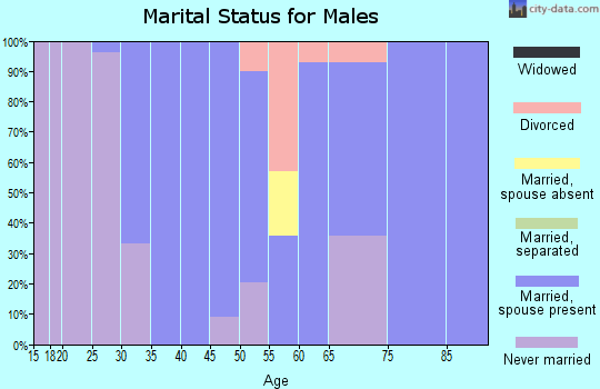 Zip code 58733 marital status for males