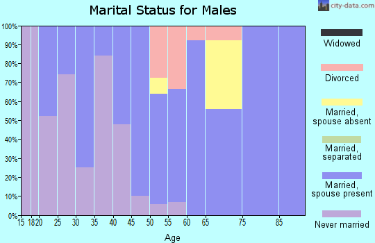 Zip code 58750 marital status for males