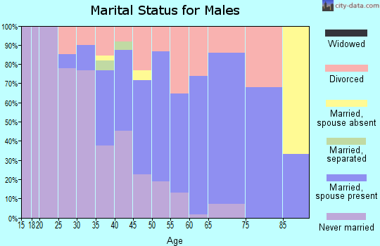 Zip code 58763 marital status for males