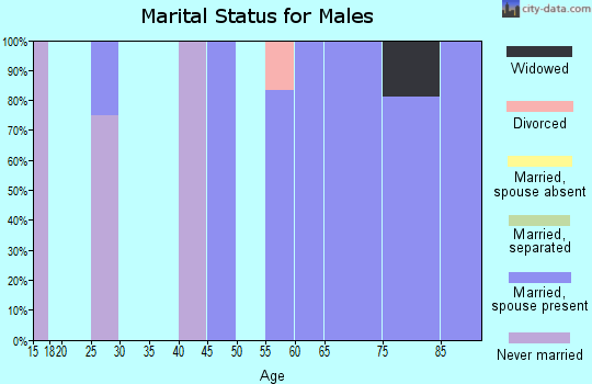 Zip code 58768 marital status for males