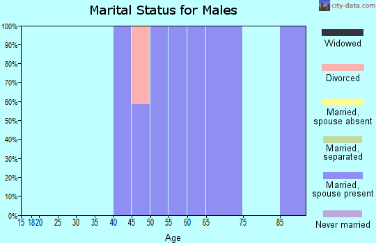 Zip code 58778 marital status for males