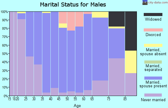 Zip code 58784 marital status for males