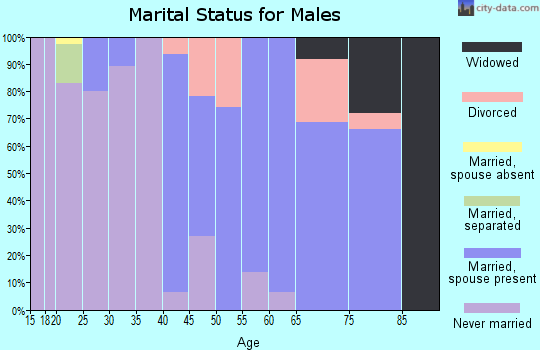 Zip code 58788 marital status for males
