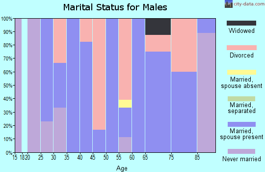 Zip code 58789 marital status for males