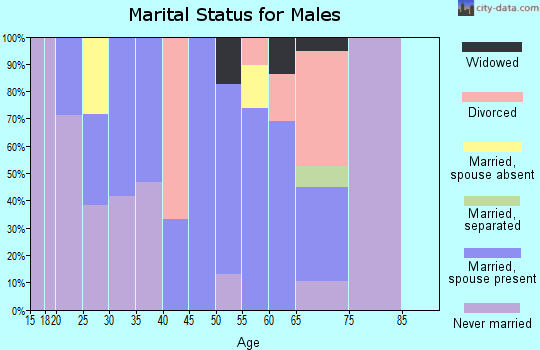 Zip code 58831 marital status for males