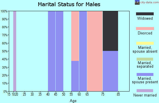 Zip code 59071 marital status for males