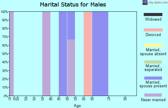 Zip code 59076 marital status for males