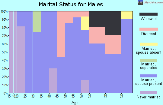 Zip code 59337 marital status for males