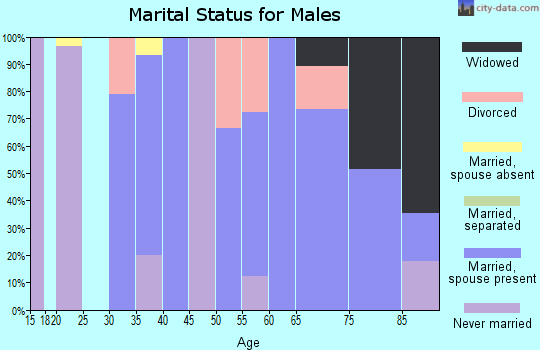 Zip code 59349 marital status for males