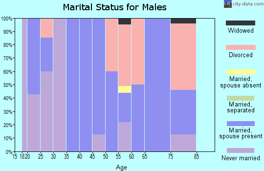 Zip code 59761 marital status for males