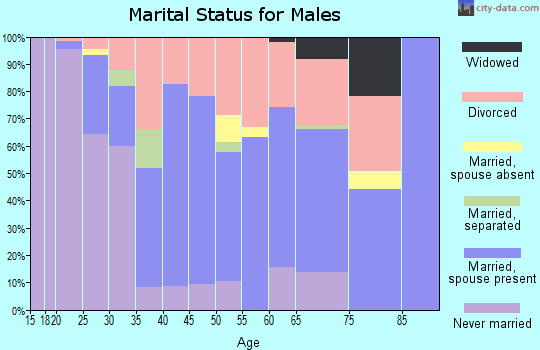 Zip code 59864 marital status for males