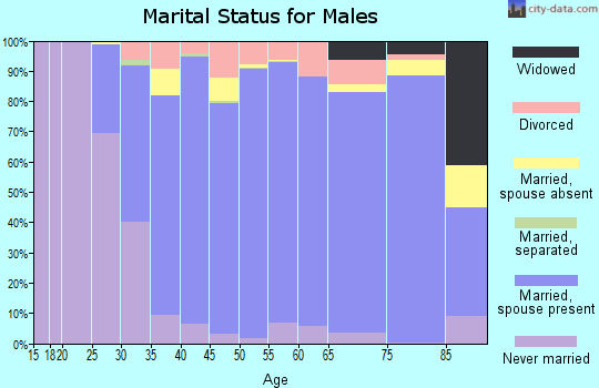 Zip code 60015 marital status for males