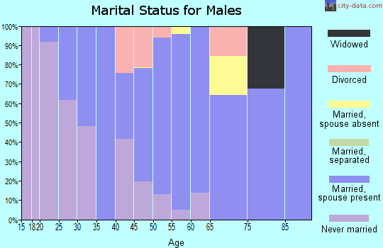 Zip code 60021 marital status for males